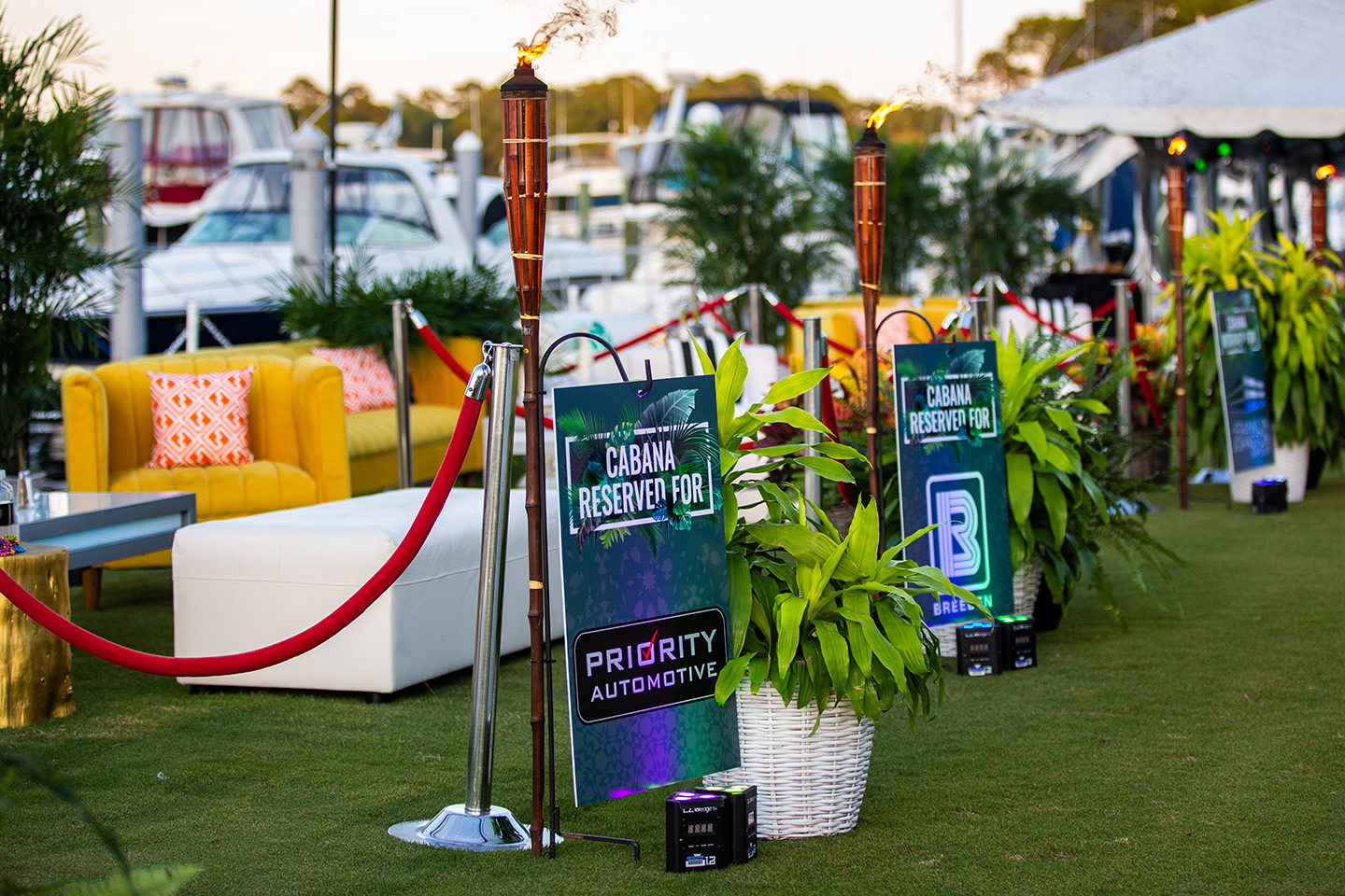 Sponsor signs at End of Summer Bay Bash