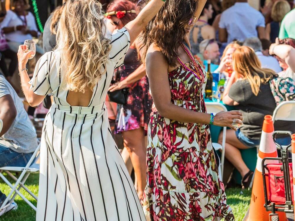 People dancing at Neptune's 25th Annual Fall Wine Festival