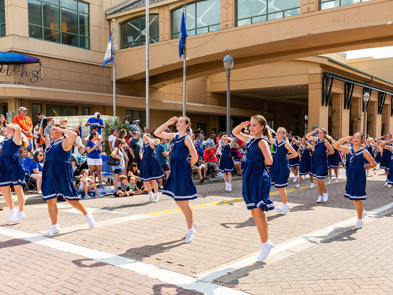 Cheerleaders during Neptune Festival Grand Parade