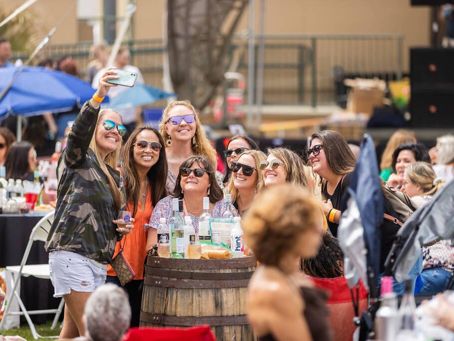 Group gathered for selfie at Neptune Festival Spring Wine Festival