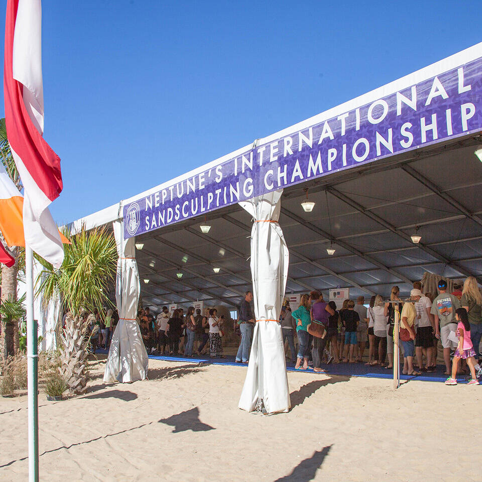 International Sand Sculpture Championship Tent at Neptune Festival