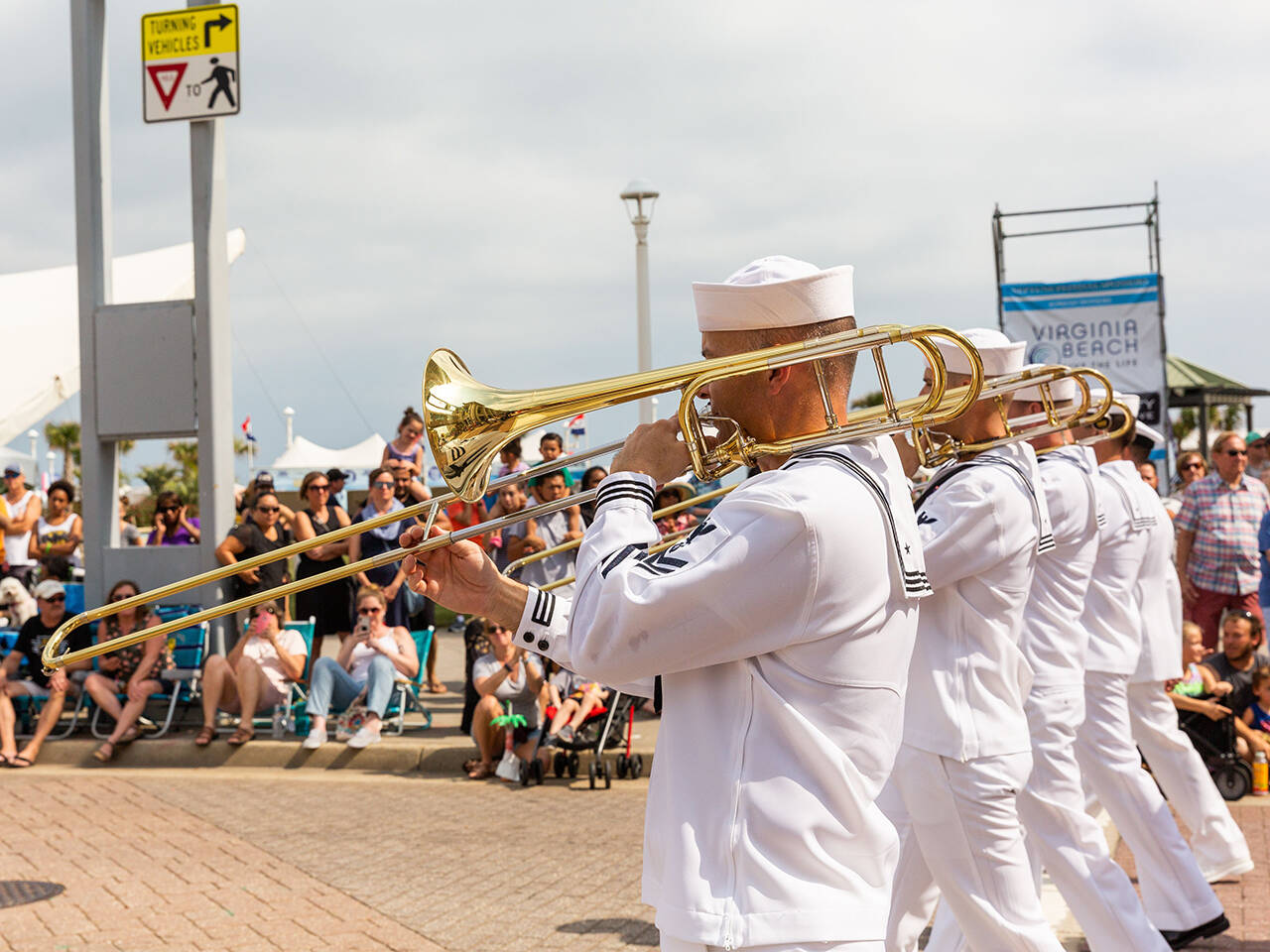 Military band performer during Neptune Festival Grand Parade