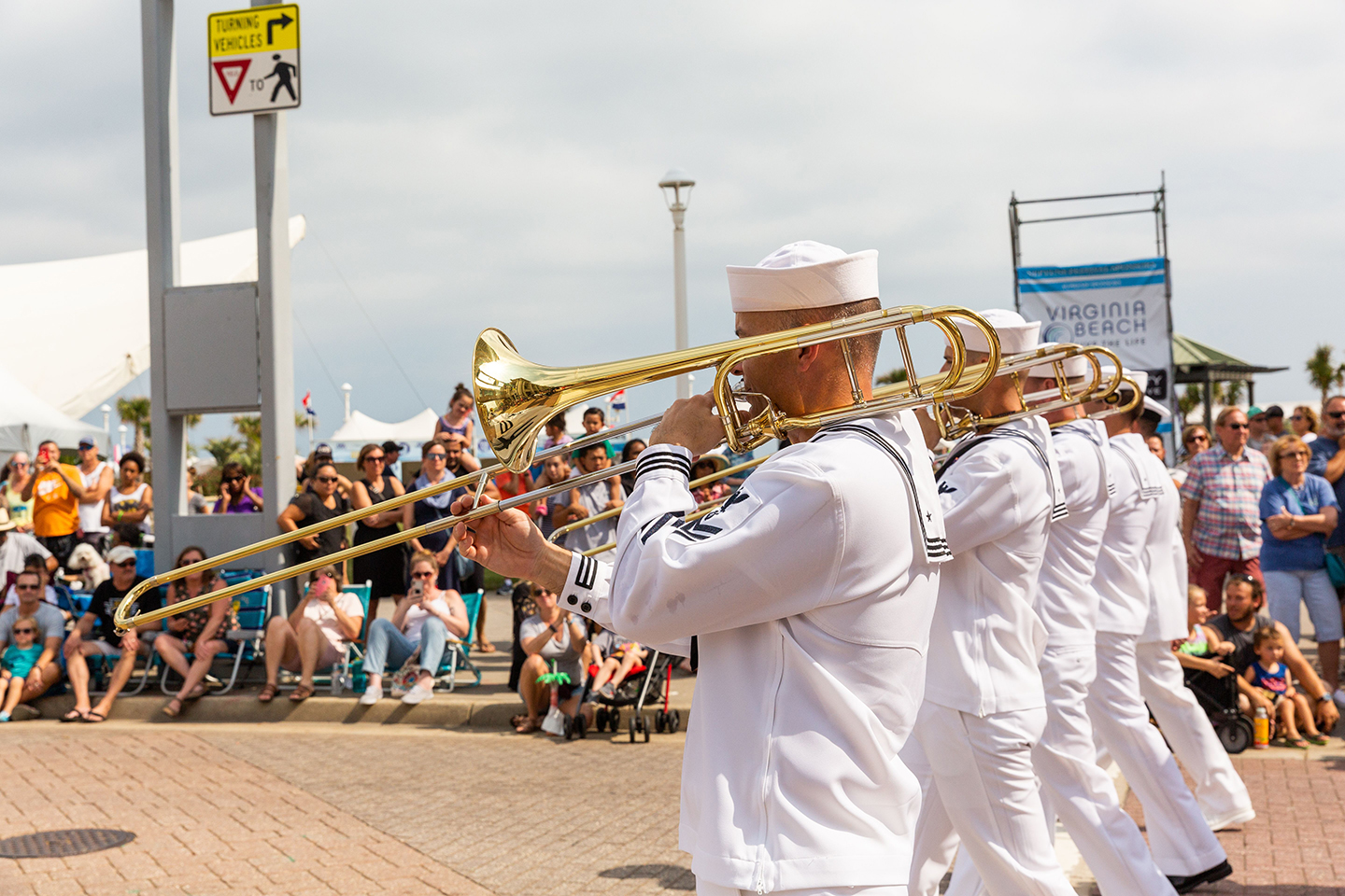 Military band performer during Neptune Festival Grand Parade