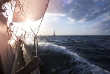 Boats on water during Neptune's Atlantic Regatta