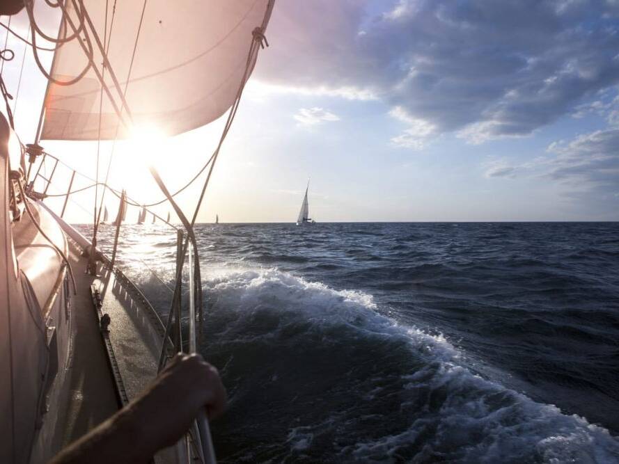 Boats on water during Neptune's Atlantic Regatta