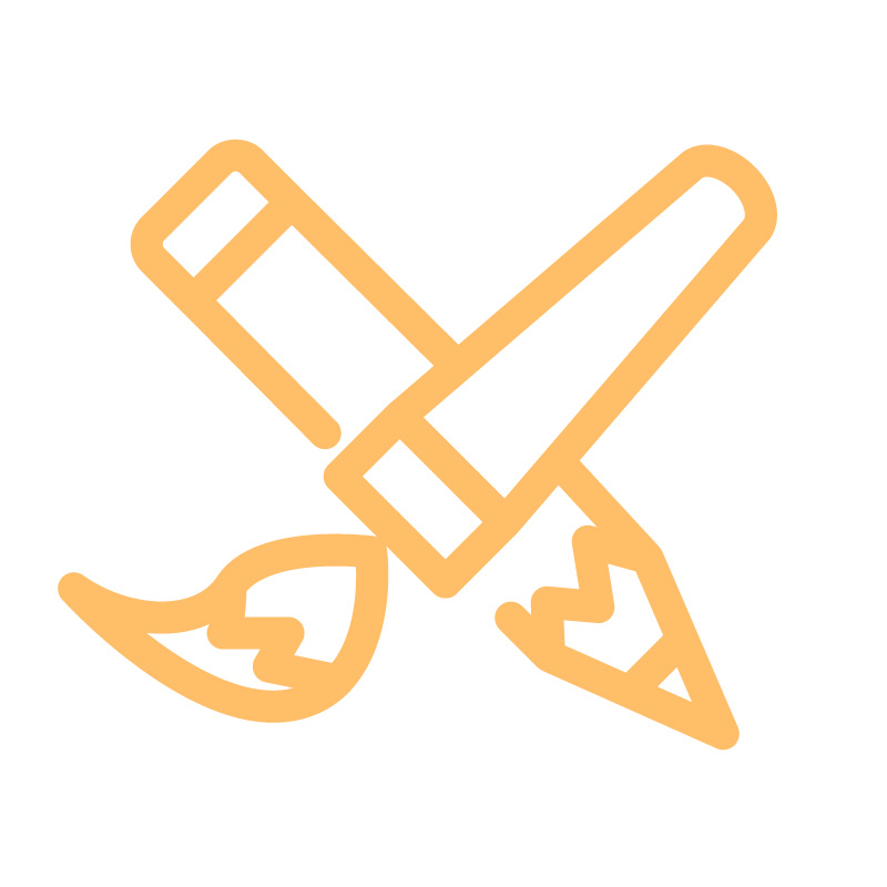 Pencil and Paintbrush Icon