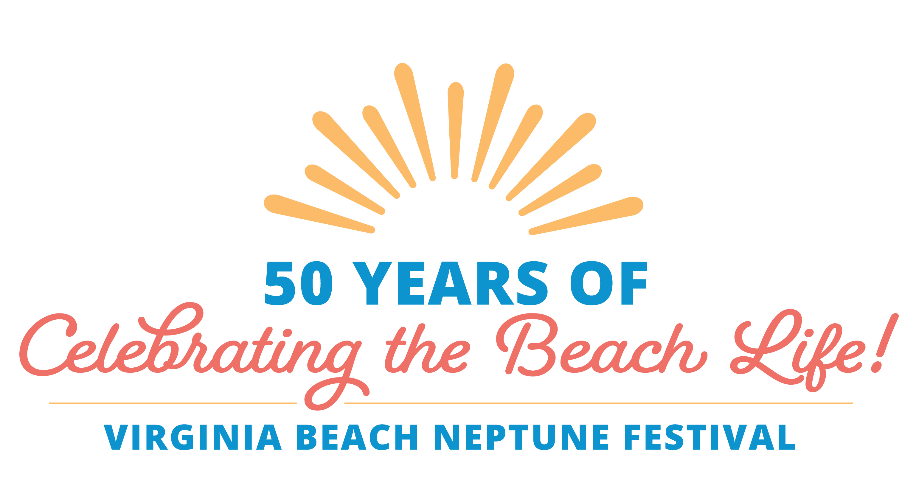 Neptune Festival 50 Years of Celebrating the Beach Life Logo Lockup