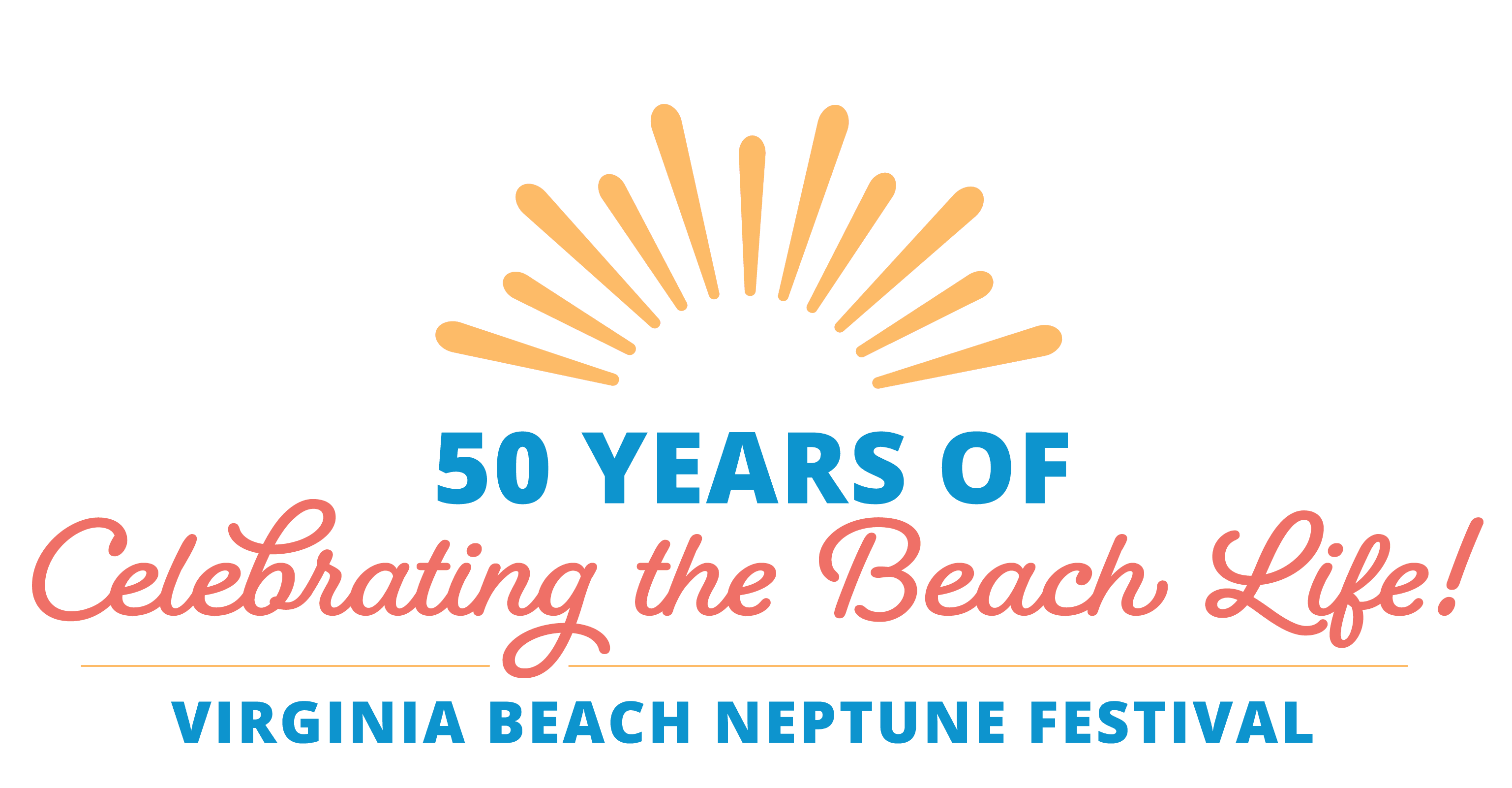 Neptune Festival 50 Years of Celebrating the Beach Life Logo Lockup